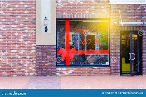 Storefront Entrance To The Store Discounts Stock Photo Image Of