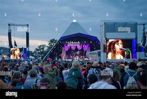 Main Pyramid Stage Glastonbury Festival Pilton U K Europe Stock Photo ...