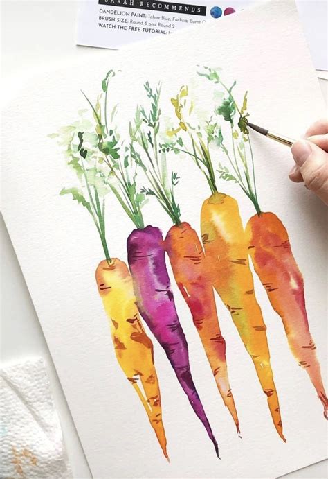 Watercolor Art Lesson Painting Carrots With Watercolor Pencils