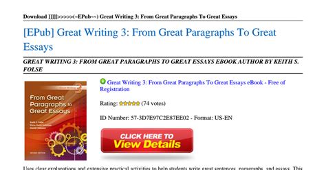 Great Writing From Great Paragraphs To Great Essays Pdf Google Drive