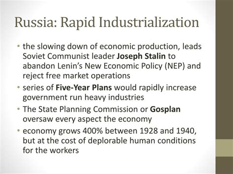 PPT Russia Rapid Industrialization PowerPoint Presentation Free