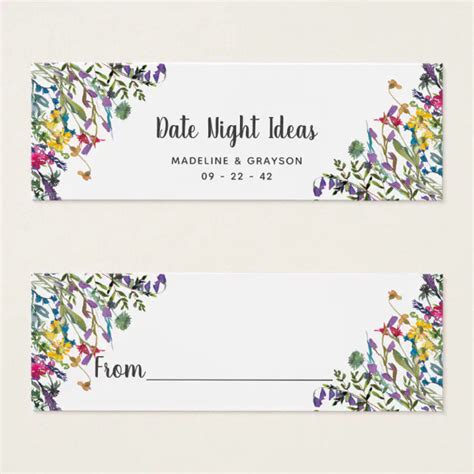 Wildflowers Bridal Shower Date Night Ideas Card Zazzle