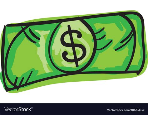 Bill money draw design Royalty Free Vector Image