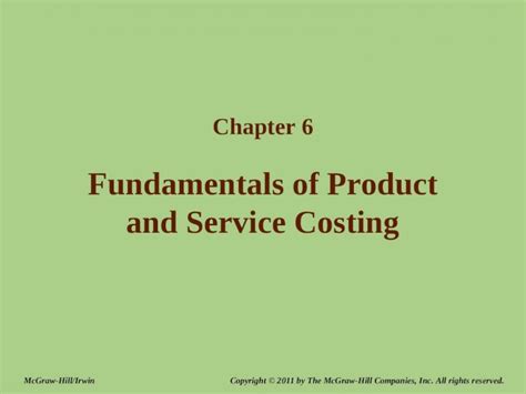 Ppt Fundamentals Of Product And Service Costing Chapter 6 Copyright