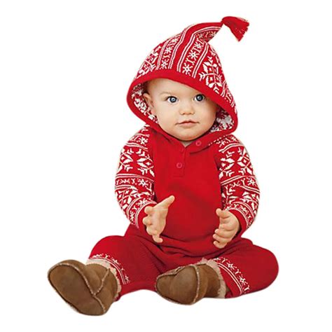 Fashion cute Red Christmas clothes Newborn Baby Girls Boy Christmas ...