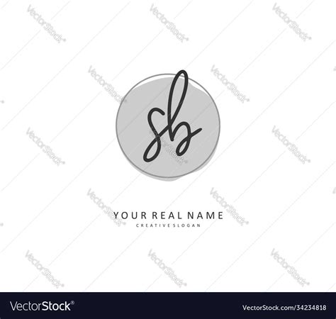 S B Sb Initial Letter Handwriting And Signature Vector Image