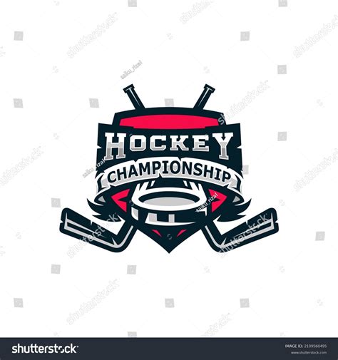 Hockey Logo Design Shield Stick Stock Vector (Royalty Free) 2109560495 ...