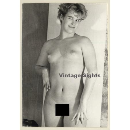 Natural Shorthaired Nude Standing Smile Vintage Photo GDR 1980s