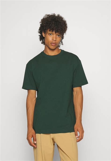 Weekday Oversized T Shirt Basic Bottle Green Dunkelgrün Zalando De