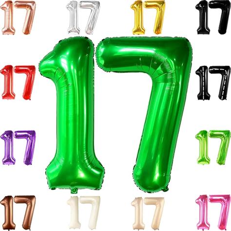 Amazon KatchOn Dark Green 17 Balloon Numbers 40 Inch Green