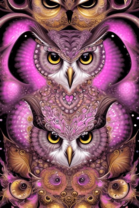 Owl Glitter Graphic · Creative Fabrica