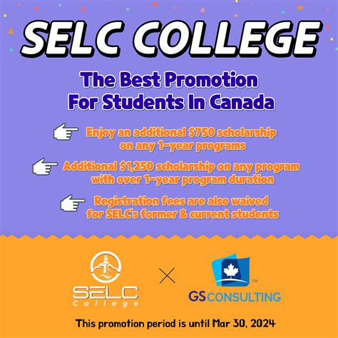 Selc Colleges Best Promotion For Students In Canada Gs Consulting