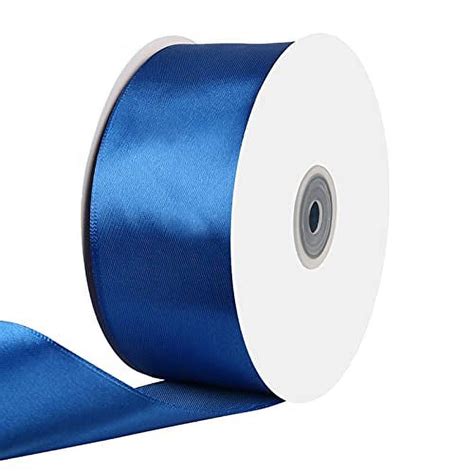 Ewaymado Solid Color Royal Blue Double Faced Satin Ribbon X Yards