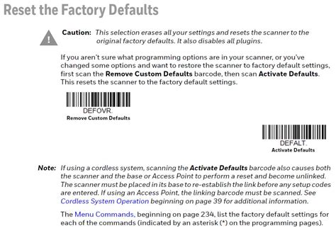 How To Reset Honeywell Scanners To Factory Default Settings