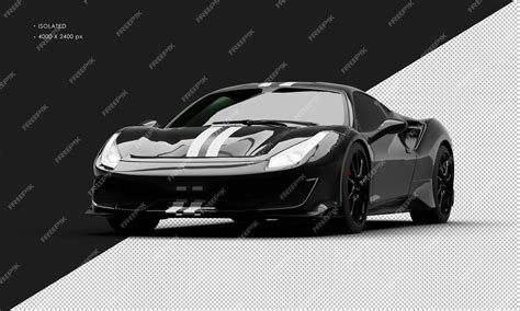 Premium Psd Isolated Realistic Metallic Black Twin Turbo Super Sport