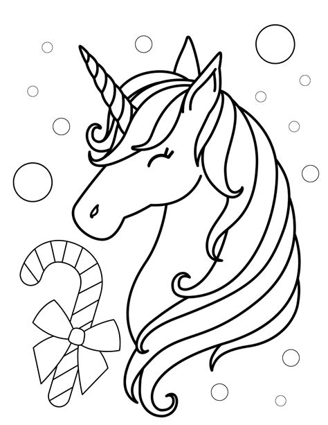 Free Printable Christmas Unicorn Coloring Pages