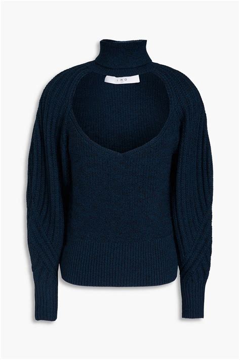 Iro Cutout Ribbed Knit Turtleneck Sweater The Outnet