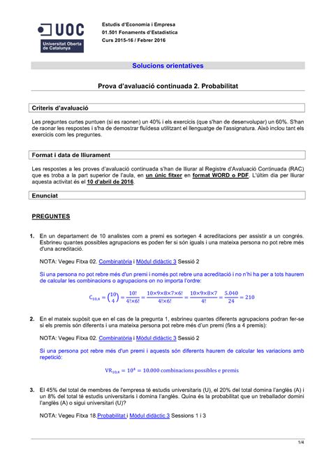 Sol Pac Fonaments Estadistica Estudis Deconomia I Empresa