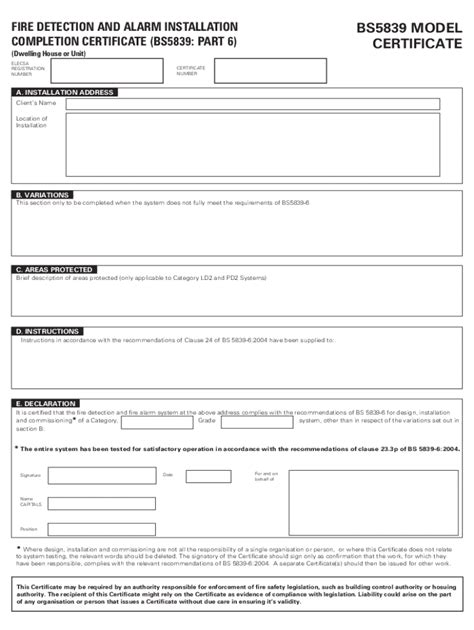 Certificate Of Alarm Monitoring Fill In Template Fill And Sign