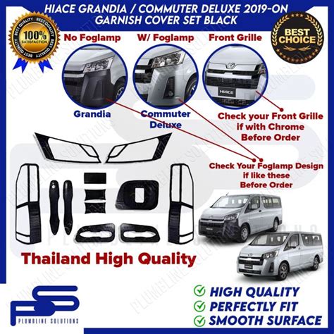 Toyota Hiace GL Grandia Commuter Deluxe 2019 2021 Black Garnish