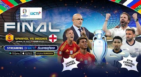 Jadwal Dan Link Live Streaming Final Euro 2024 Spanyol Vs Inggris Di RCTI