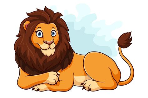 Cartoon Lion Isolated On White Background Vector Art At Vecteezy