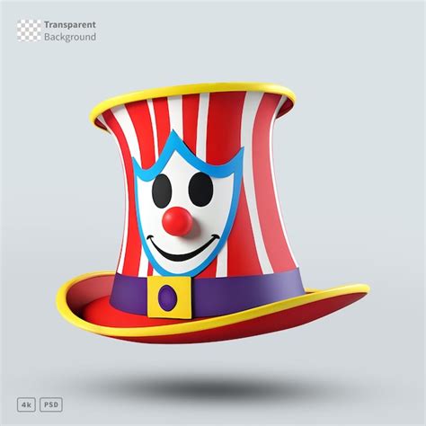 Premium Psd 3d Rendering Colorful Clown Hat