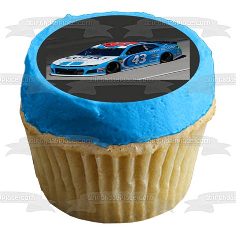 Nascar Bubba Wallace 43 Race Track Edible Cake Topper Image Abpid51155