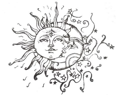 Sun Moon Stars Drawing at GetDrawings | Free download