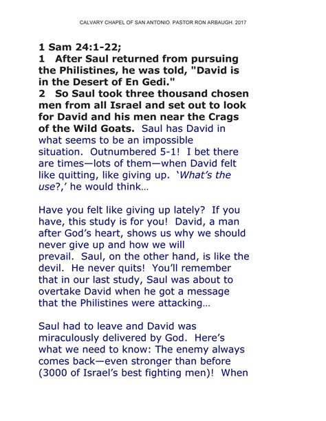 Calvary Chapel Of San Antonio 1sam24 Page 1 Created With