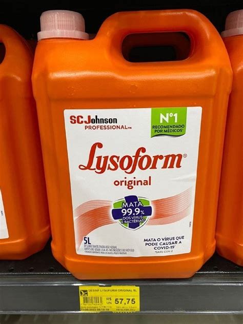 Desinfetante Lysoform Bruto Original 5 Litros em promoção no Mamãe