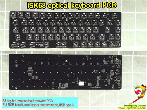 Optical Mechanical Keyboard PCB ISK68 68 Keys Hot Swap Optical Key