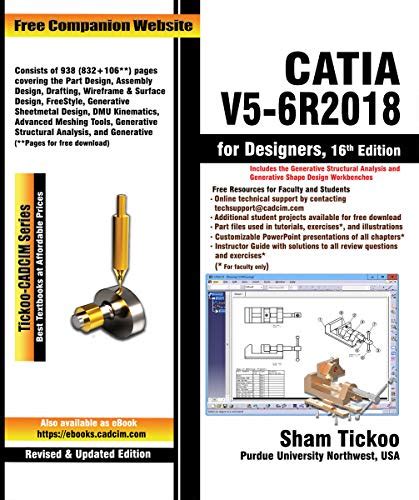 Catia V5 6r2018 For Designers 16th Edition Ebook Prof Sham Tickoo