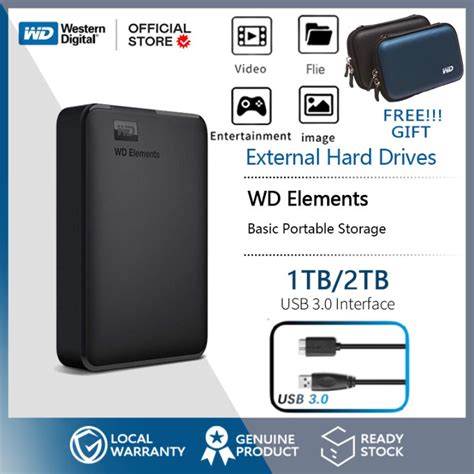 Wd Elements 1tb 2tb Hard Drive External Storage Hdd Enclosure Usb 3 0 External Hard Disk High