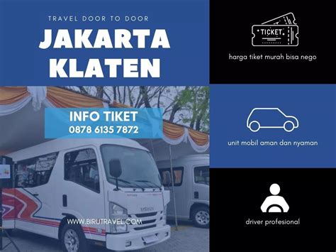 Agen Travel Jakarta Klaten PP Harga Tiket Dan Jadwal 2023