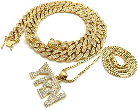 For Hip Hop Full Ice Migos 20 Iced Cuban Chain And Yrn Chain