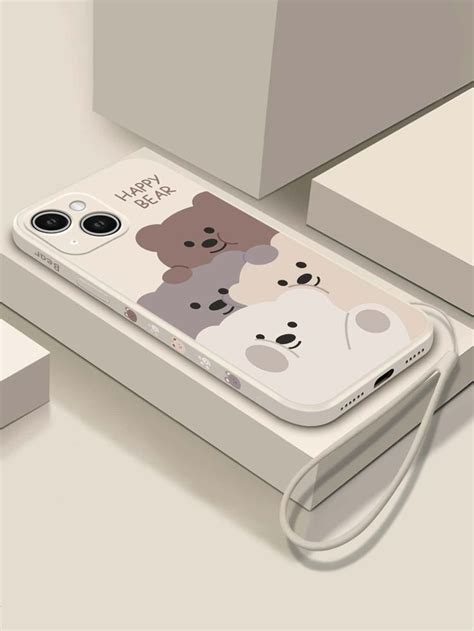 Cartoon Bear Phone Case With Lanyard Shein Usa Stylish Phone Case