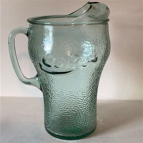 Coca Cola Dining Cocacola Coke 64 Oz Dimpled Ice Lip Glass Pitcher