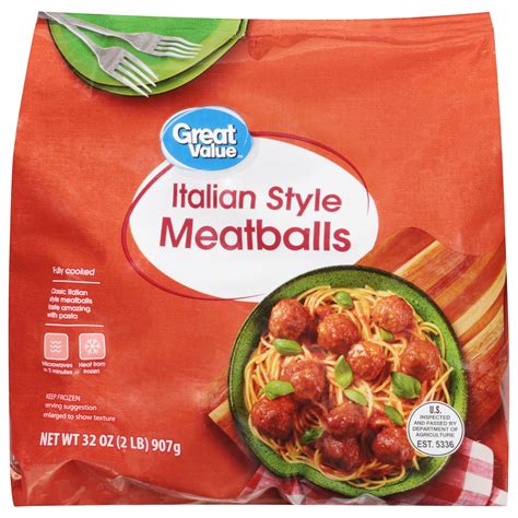 Great Value Fully Cooked Italian Style Meatballs Frozen 32 Oz