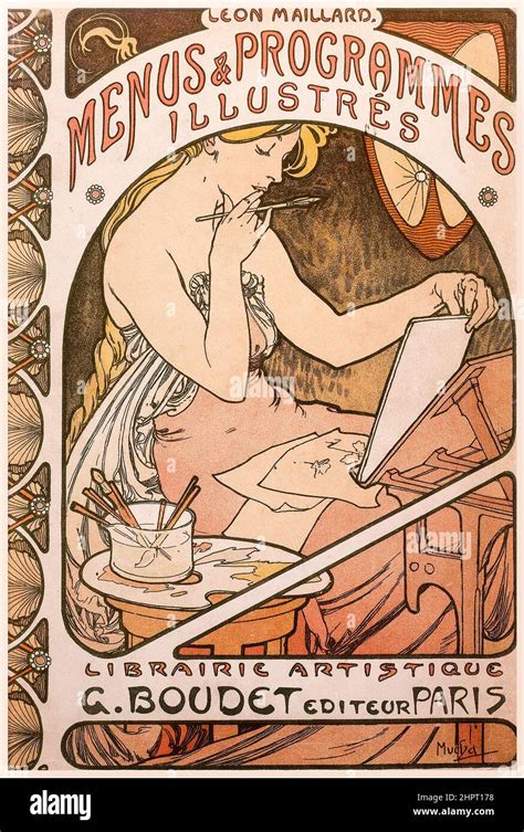 Alphonse Mucha Illustration De Couverture De Livre Art Nouveau Pour