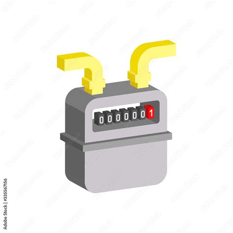 Gas Meter Icon3d Vector Illustration And Isometric View Stock Vector