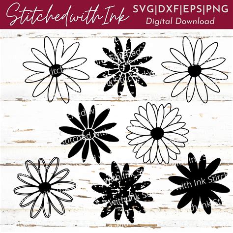 Daisy Svg Daisy Flower Svg Layered Flower Svg Spring Svg Etsy