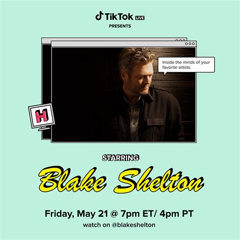 Get inside the mind of Blake Shelton LIVE on TikTok’s Headstream | TikTok Newsroom