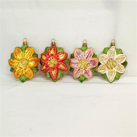 Holiday Vintage West German Hand Blown Glass Christmas Ornaments