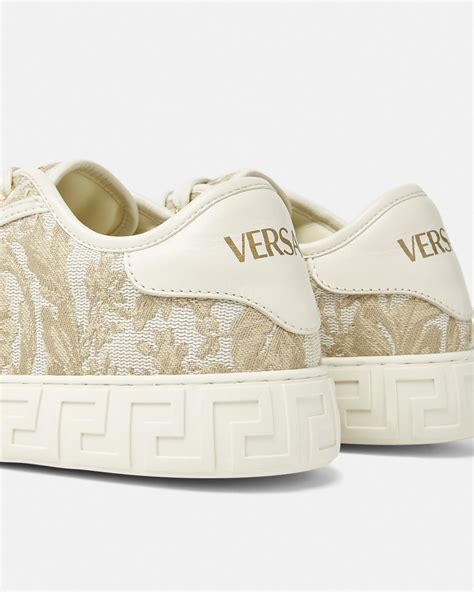 Barocco Greca Sneakers Beigeprint Versace Us