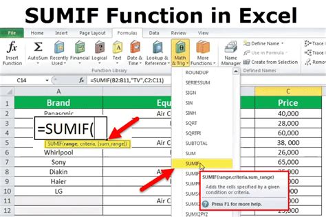 Fungsi Dan Contoh Rumus SUMIF Pada Excel InfoFungsi