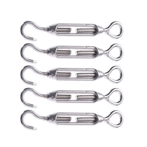 5 Pcs Wire Tensioner Hook Turnbuckle Eye Turnbuckle Stainless Steel