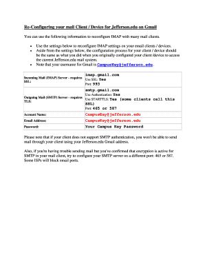 Fillable Online Re Configuring Your Mail Client Device For Jefferson