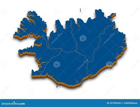 Vector De Mapa De Islandia Alto Mapa Administrativo 3d De Islandia Con