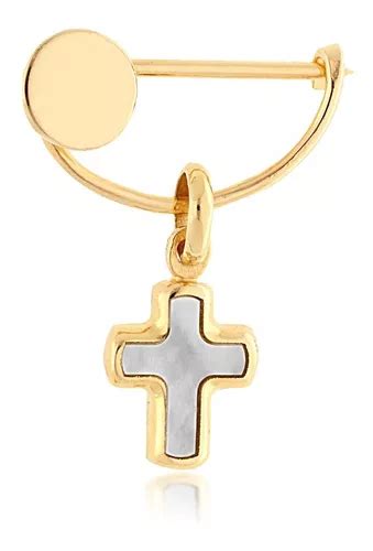 Segurito Broche Cruz Madre Perla Oro 14k Stellina Envío gratis